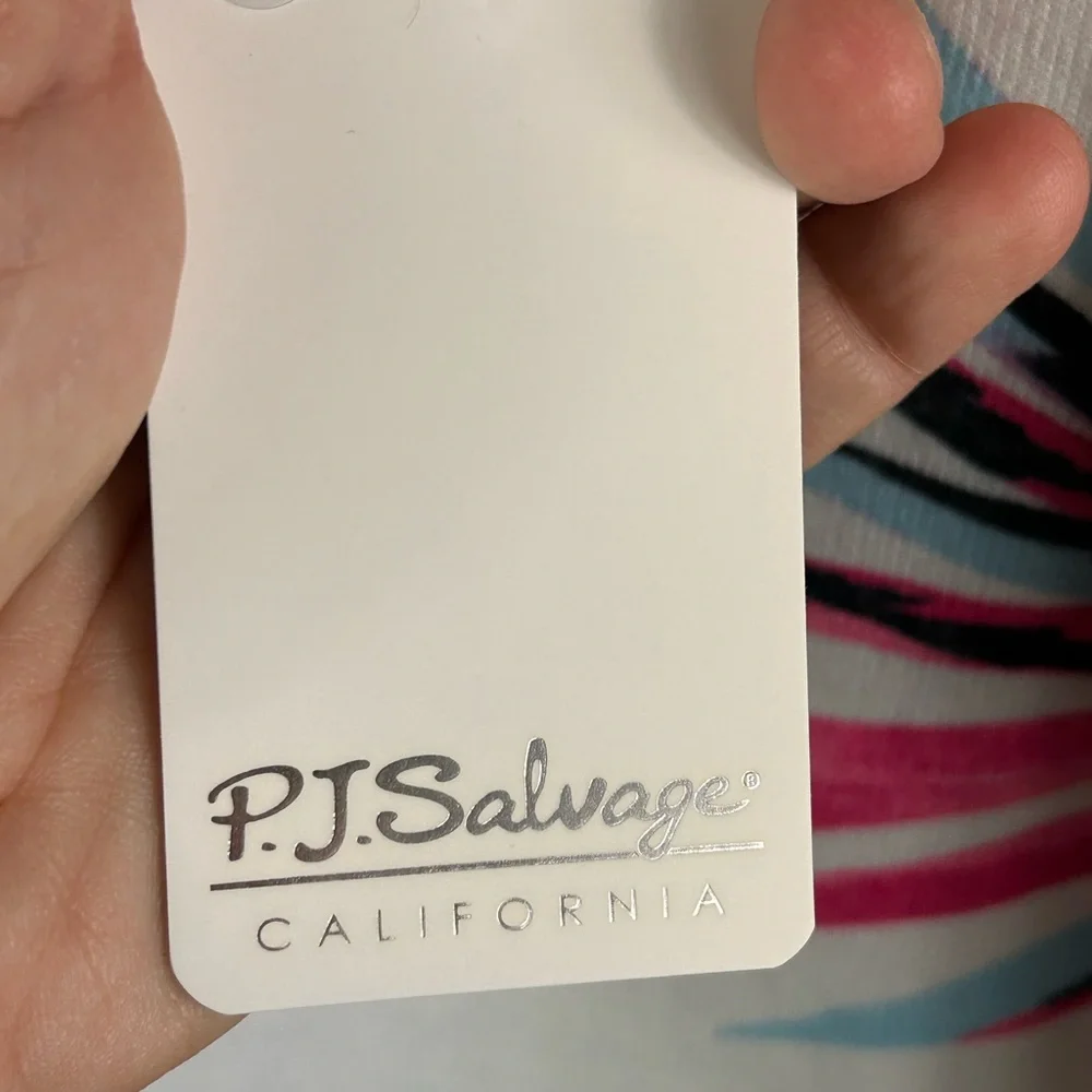 PJ Salvage Whimsy Palm PJ Set jersey with a tropical palm print